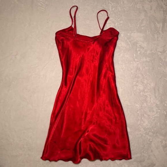 2000s bebe Sexy Red Mini Dress with Cowl Neck - Picture 3 of 5